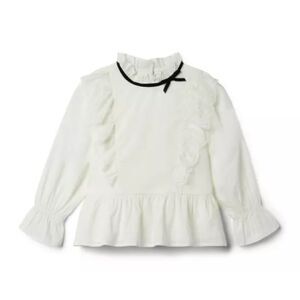 Janie and Jack Lace Peplum Top Cream and Sugar, Size 7
